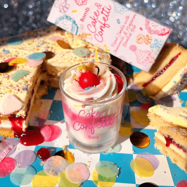 Cake and Confetti Piped Candle