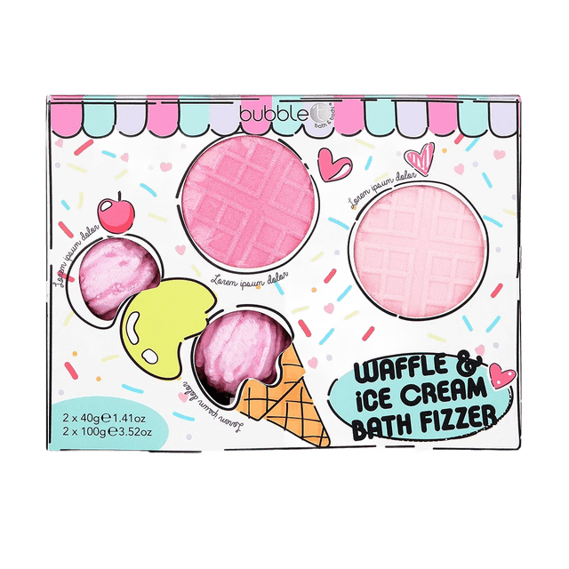 Waffle & Ice Cream Bath Bomb Gift Set