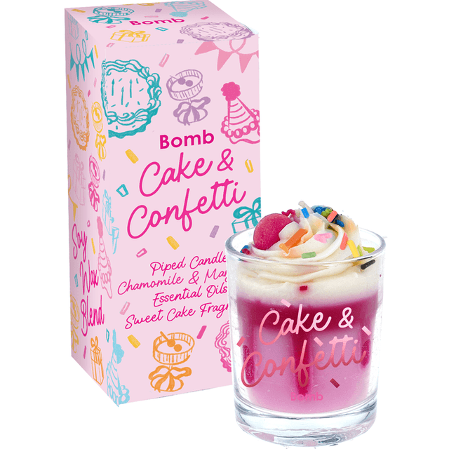 Cake and Confetti Piped Candle